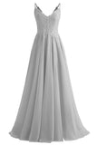 Lace Bridesmaid Dresses for Wedding with Slit Spaghetti Straps Chiffon Aline Formal Evening Party Gowns