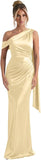 Kingbridal One Shoulder Bridesmaid Dresses for Women Mermaid Satin Formal Evening Maxi Dress