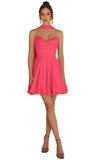 Strapless Homecoming Dresses for Teens 2026 Chiffon Short Prom Dress with Scarf A-line Pleated Cocktail Party Gown
