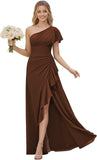 One Shoulder Chiffon Bridesmaid Dresses for Women 2026 A-line Formal Dress