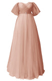 Glitter Tulle Prom Dresses Off The Shoulder Sweetheart Puffy Long Evening Gowns for Women 2027
