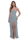 Kingbridal Strapless Chiffon Bridesmaid Dresses for Women Long Mermaid Prom Dress
