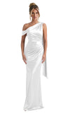 Kingbridal One Shoulder Bridesmaid Dresses for Women Mermaid Satin Formal Evening Maxi Dress