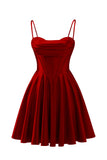 Spaghetti Straps Satin Homecoming Dresses for Teens Ruched Corset Short Prom Dresses 2026