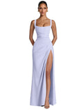 Kingbridal Mermaid Bridesmaid Dresses for Women Square Neck Formal Dress with Slit