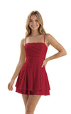 Spaghetti Straps Chiffon Homecoming Dresses for Teens Short 2026 Tiered Ruffle Square Neck Mini Cocktail Gowns