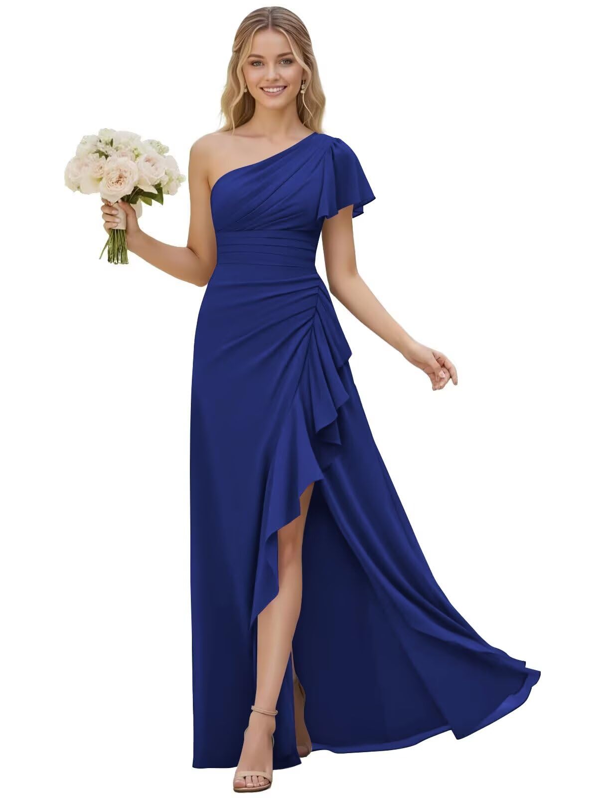 One Shoulder Chiffon Bridesmaid Dresses for Women 2026 A-line Formal Dress
