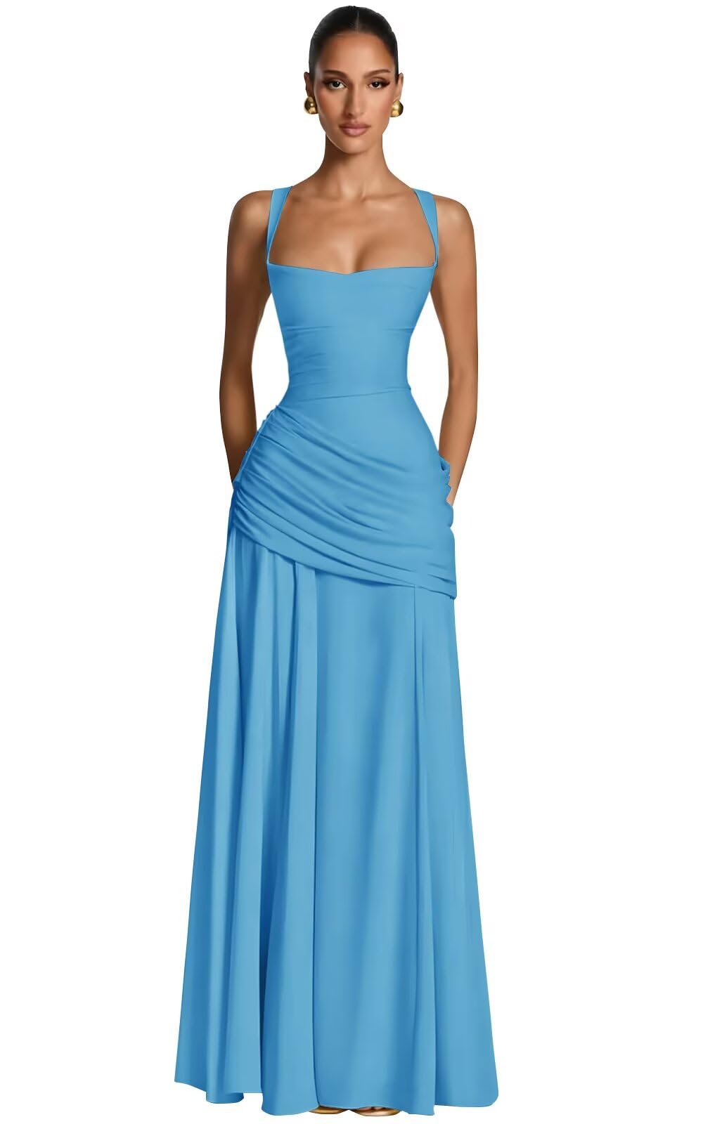 Kingbridal Spaghetti Straps Chiffon Bridesmaid Dresses for Women A-Line Formal Dress