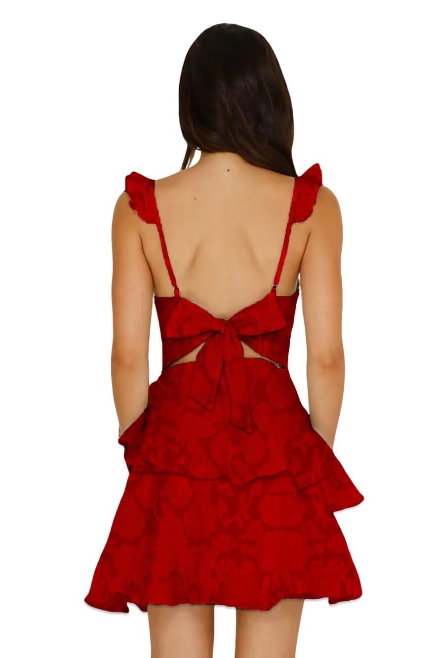 Jacquard Ruffles Homecoming Dresses for Teens Tight Short Prom Gowns Mini Formal Cocktail Party Dress