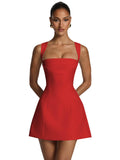 Satin Homecoming Dresses for Teens Square Neck Short Prom Dress Pleated A Line Corset Mini Cocktail Party Gown