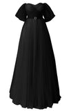 Glitter Tulle Prom Dresses Off The Shoulder Sweetheart Puffy Long Evening Gowns for Women 2027