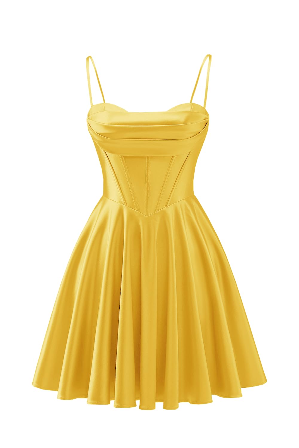 Spaghetti Straps Satin Homecoming Dresses for Teens Ruched Corset Short Prom Party Gowns Dress