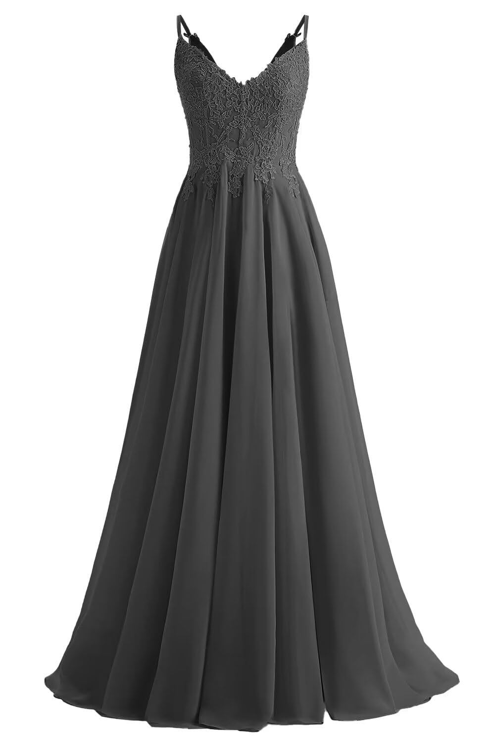 Lace Bridesmaid Dresses for Wedding with Slit Spaghetti Straps Chiffon Aline Formal Evening Party Gowns
