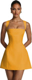 Satin Homecoming Dresses for Teens Square Neck Short Prom Dress Pleated A Line Corset Mini Cocktail Party Gown