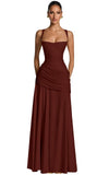 Kingbridal Spaghetti Straps Chiffon Bridesmaid Dresses for Women A-Line Formal Dress
