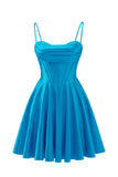Spaghetti Straps Satin Homecoming Dresses for Teens Ruched Corset Short Prom Dresses 2026