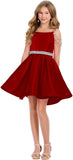 Girl's Satin Father Daughter Pageant Dresses Off Shoulder Short Flower Girl Kids Children Teen Gowns