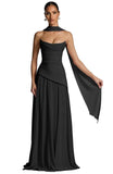 Kingbridal Strapless Bridesmaid Dresses with Scarf 2026 Long A-line Prom Formal Dress