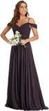 Off The Shoulder Chiffon Bridesmaid Dresses Long Spaghetti Straps A Line Formal Party Dress