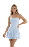 Spaghetti Straps Chiffon Homecoming Dresses for Teens Short 2026 Tiered Ruffle Square Neck Mini Cocktail Gowns