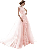 Mermaid Lace Cap Wedding Dress with Detachable Tulle Train for Bride Evening Prom Gown