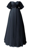 Glitter Tulle Prom Dresses Off The Shoulder Sweetheart Puffy Long Evening Gowns for Women 2027