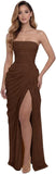 Kingbridal Strapless Chiffon Bridesmaid Dresses for Women Long Mermaid Prom Dress