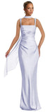 Mermaid Bridesmaid Dresses with Scarf 2027 Long Satin Spaghetti Straps Ruched Formal Evening Party Dress for Women