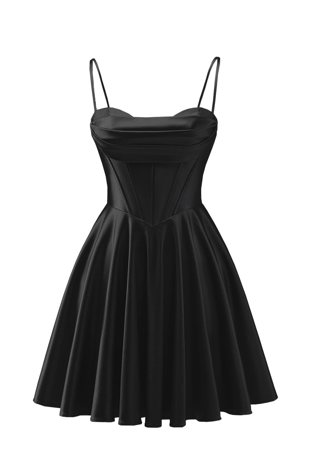 Spaghetti Straps Satin Homecoming Dresses for Teens Ruched Corset Short Prom Party Gowns Dress