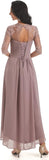 Women's Tea Length Mother of The Bride Dresses for Wedding Short Sleeves Lace Applique Formal Evening Prom Gowns