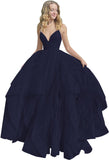 Women's Sparkly Tulle Prom Dress 2023 Long Ball Gown Spaghetti Straps Quinceanera Dress