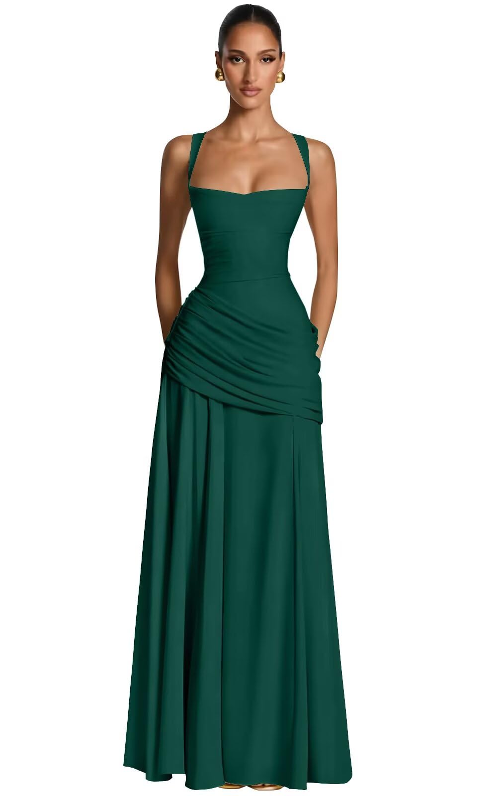 Kingbridal Spaghetti Straps Chiffon Bridesmaid Dresses for Women A-Line Formal Dress