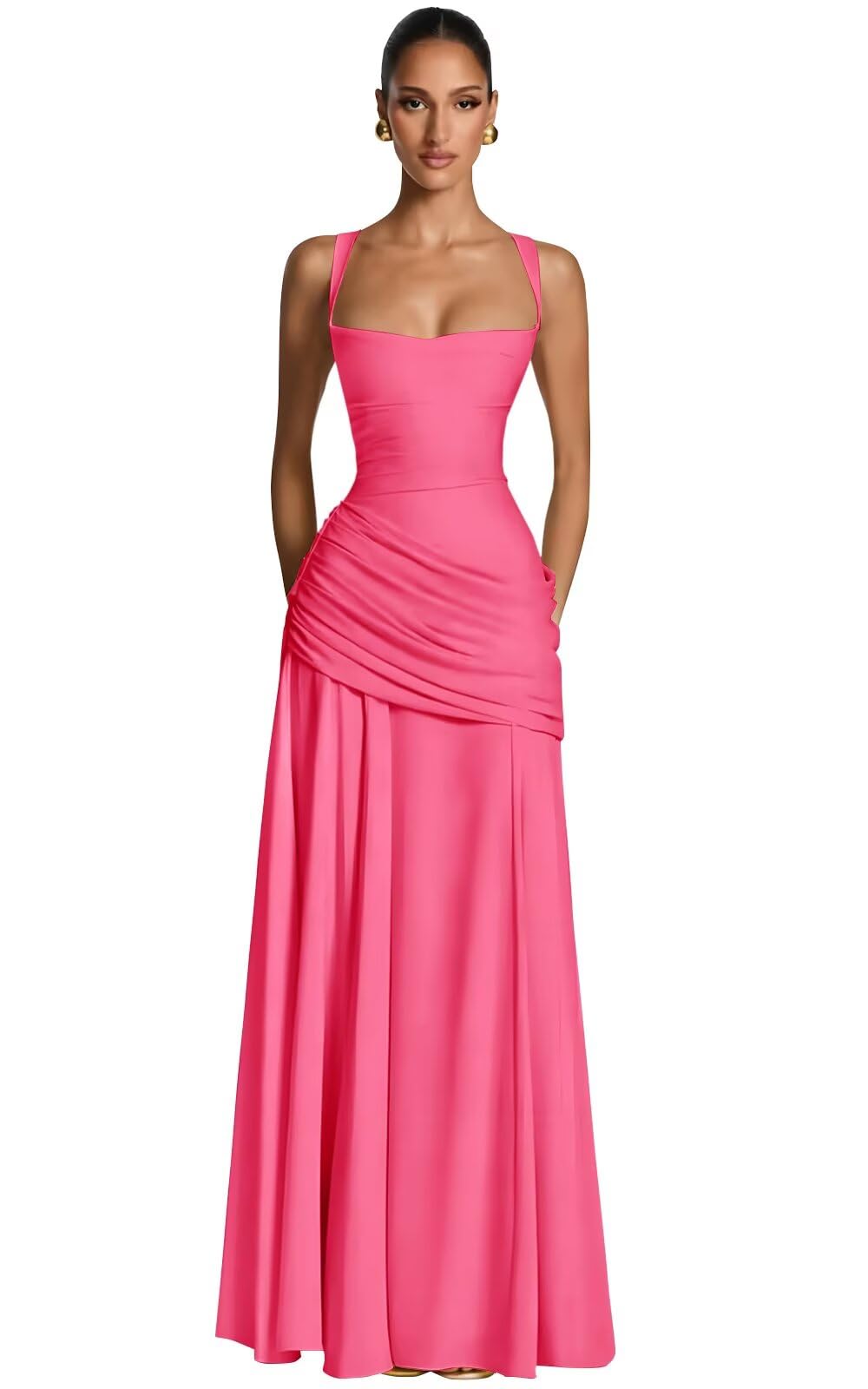 Kingbridal Spaghetti Straps Chiffon Bridesmaid Dresses for Women A-Line Formal Dress