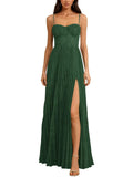 Long Floral Dress for Women Wedding Guest Dress Formal Pleated Prom Dresses 2027
