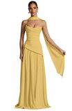 Kingbridal Strapless Bridesmaid Dresses with Scarf 2026 Long A-line Prom Formal Dress