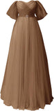 Glitter Tulle Prom Dresses Off The Shoulder Sweetheart Puffy Long Evening Gowns for Women 2027