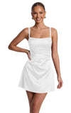 Satin Homecoming Dresses for Teens 2026 Spaghetti Straps Short Prom Dress A-line Pleated Cocktail Party Gowns