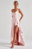 Mermaid Satin Bridesmaid Dresses for Women 2027 Long Ruffles High Low Prom Formal Evening Party Dress with Slit