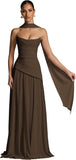 Kingbridal Strapless Bridesmaid Dresses with Scarf 2026 Long A-line Prom Formal Dress