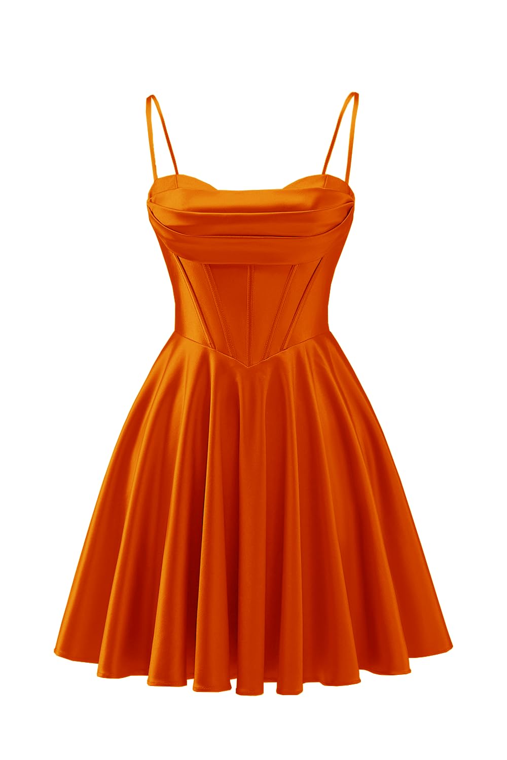 Spaghetti Straps Satin Homecoming Dresses for Teens Ruched Corset Short Prom Party Gowns Dress