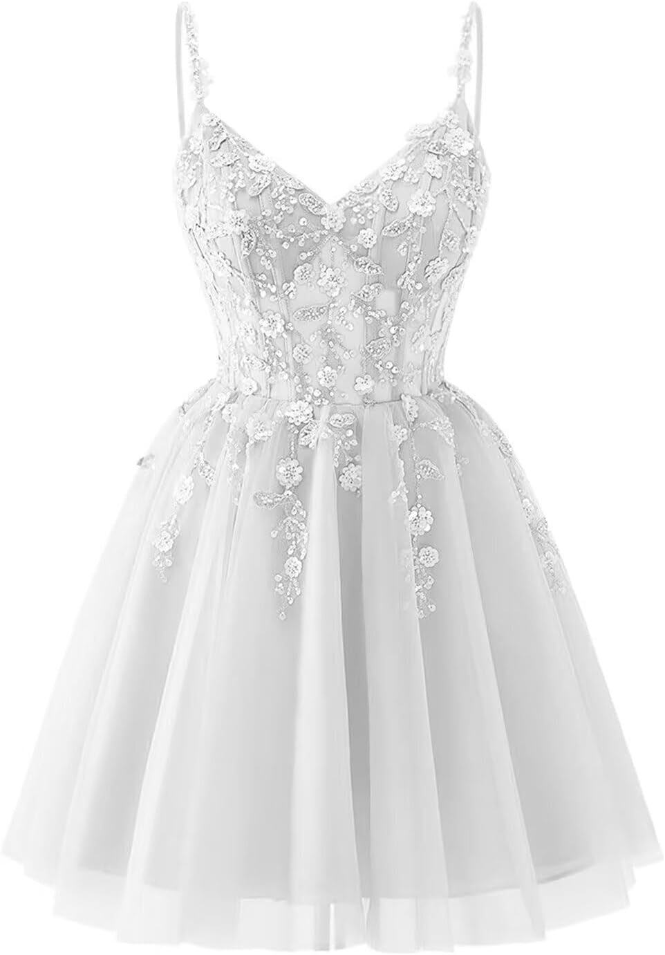 Lace Applique Tulle Homecoming Dresses for Teens Sparkly 3D Flower Short Prom Dress Sequin Quinceanera DAMA Dress