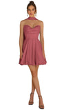 Strapless Homecoming Dresses for Teens 2026 Chiffon Short Prom Dress with Scarf A-line Pleated Cocktail Party Gown