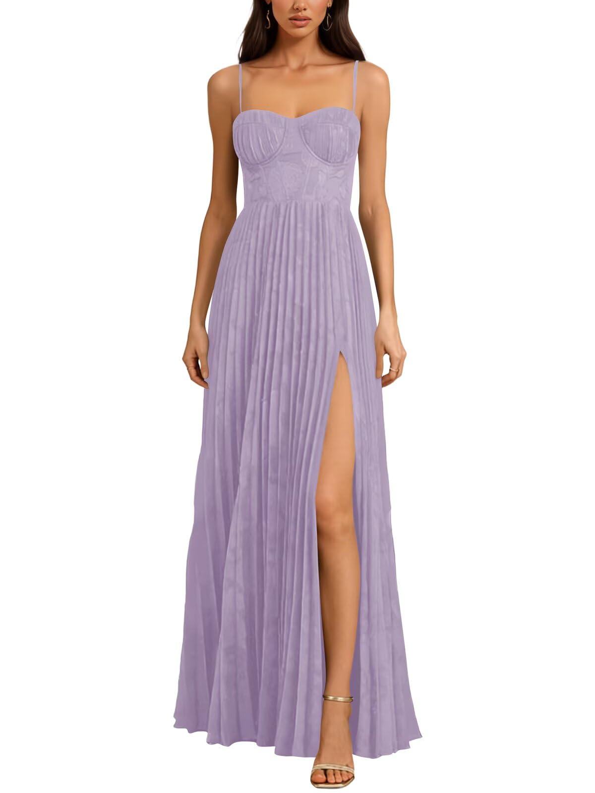 Long Floral Dress for Women Wedding Guest Dress Formal Pleated Prom Dresses 2027