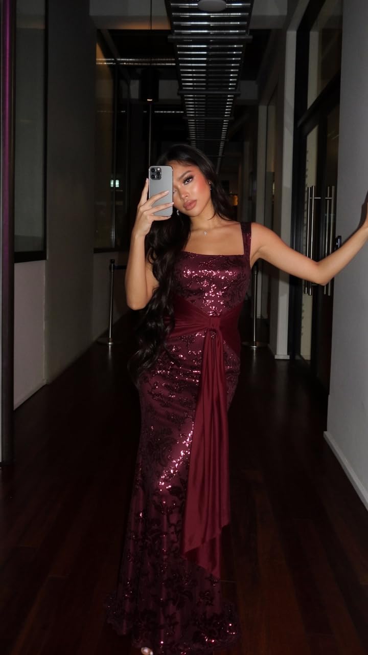 Lace Sequin Spaghetti Straps Prom Dress Long Ball Gown 2026 Mermaid Front Tie Backless Formal Evening Gowns
