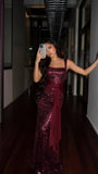Lace Sequin Spaghetti Straps Prom Dress Long Ball Gown 2026 Mermaid Front Tie Backless Formal Evening Gowns