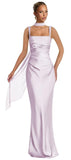 Mermaid Bridesmaid Dresses with Scarf 2027 Long Satin Spaghetti Straps Ruched Formal Evening Party Dress for Women