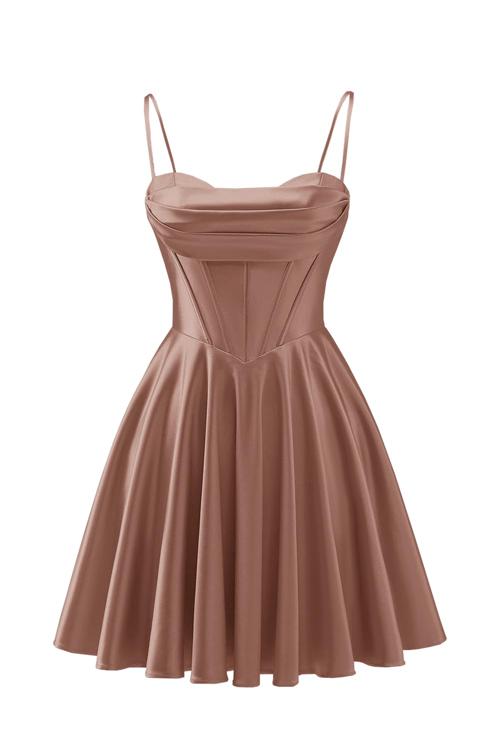 Spaghetti Straps Satin Homecoming Dresses for Teens Ruched Corset Short Prom Party Gowns Dress