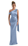 Kingbridal One Shoulder Bridesmaid Dresses for Women Mermaid Satin Formal Evening Maxi Dress