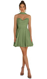 Strapless Homecoming Dresses for Teens 2026 Chiffon Short Prom Dress with Scarf A-line Pleated Cocktail Party Gown