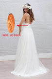 Simple V Neck Wedding Dress for Bride Spaghetti Straps Ruched Tulle Beach Bridal Gowns
